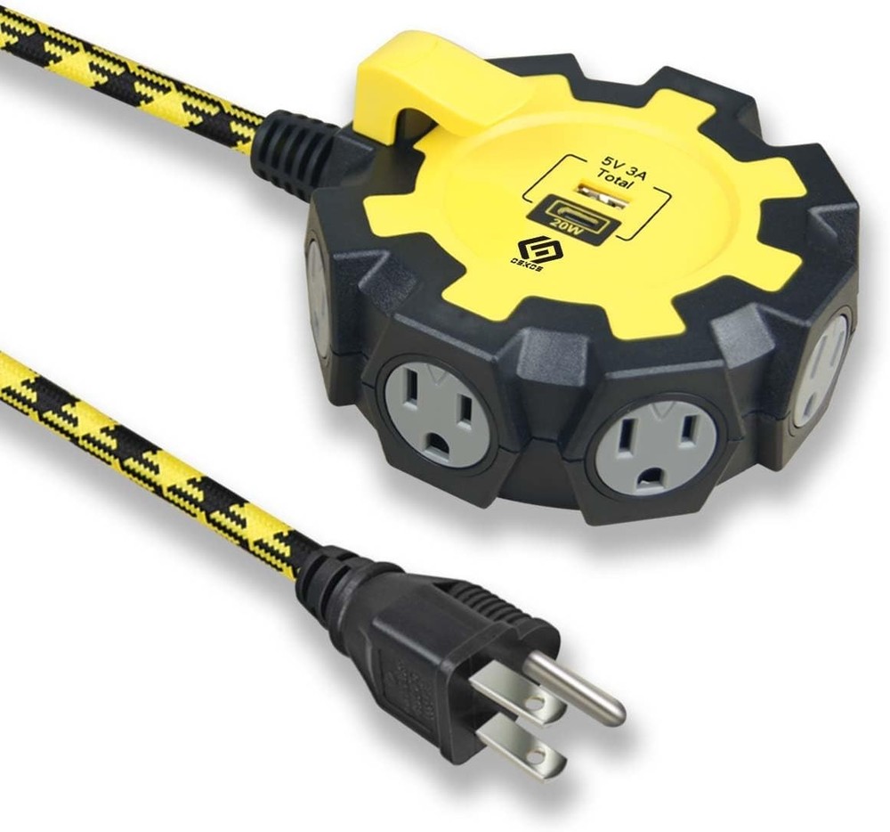 Power strip surge protector with usb charging ports