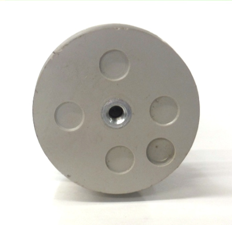 UNKNOWN BRAND INSULATOR W/ ALUMINUM CORE & PLASTIC COATING, 3/8-16 THREAD, 4.5"