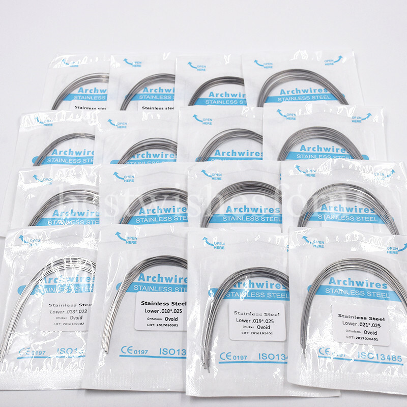 1xDental Orthodontic Stainless Steel Ovoid Upper/Lower Arch Wire Rectangular