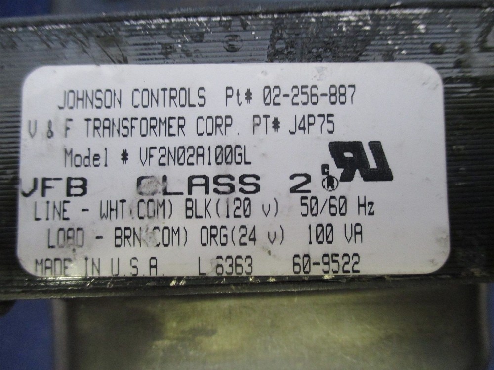 Johnson Controls Transformer VF2N02A100GL