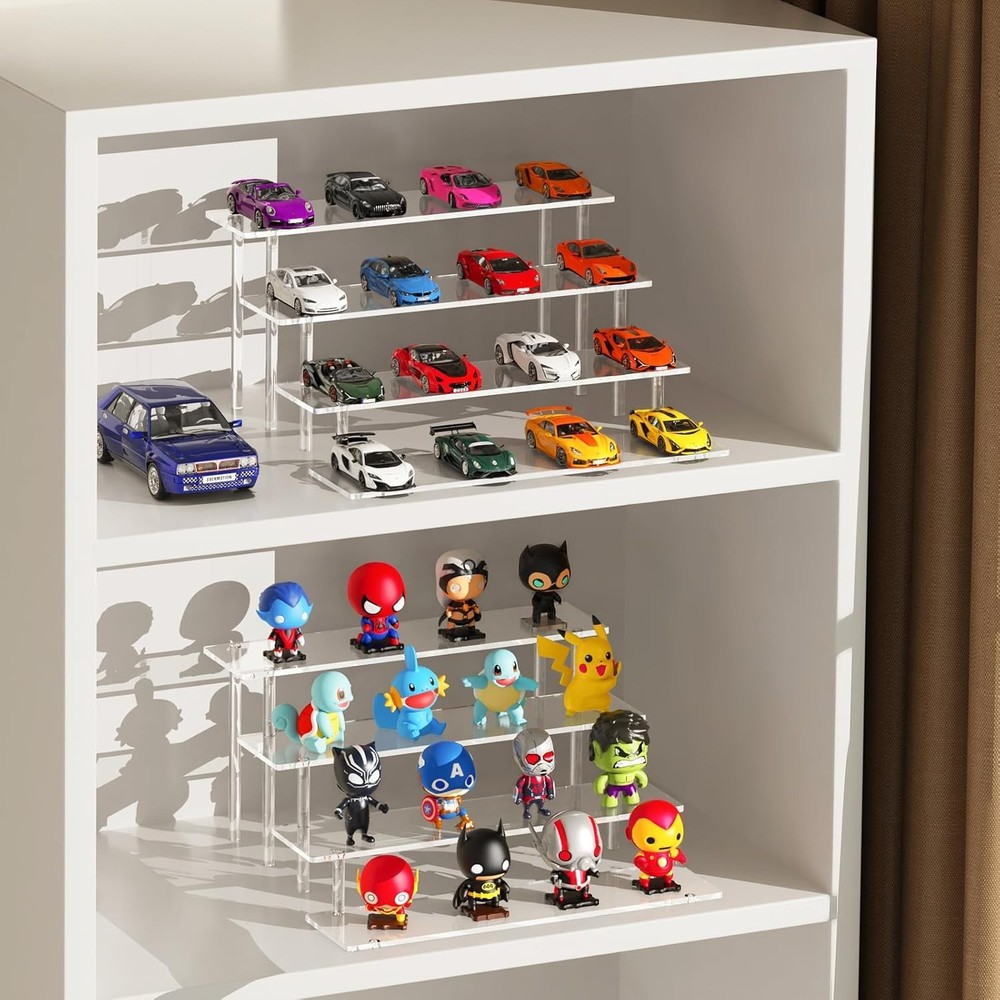 Acrylic Display Riser Stand Shelf Clear 4 Tier Cupcake Perfume