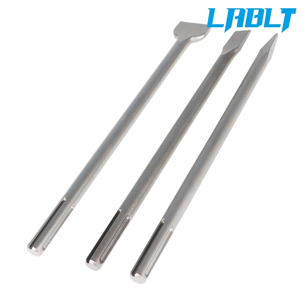 LABLT 3 Pcs 16" SDS Max Bits Set Long-Point Chisel Scaling Chisel Flat Chisel