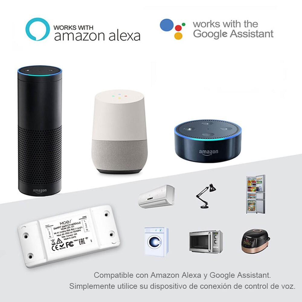 MOES WiFi Smart Switch Module Light Wireless For Alexa Google APP Remote Control