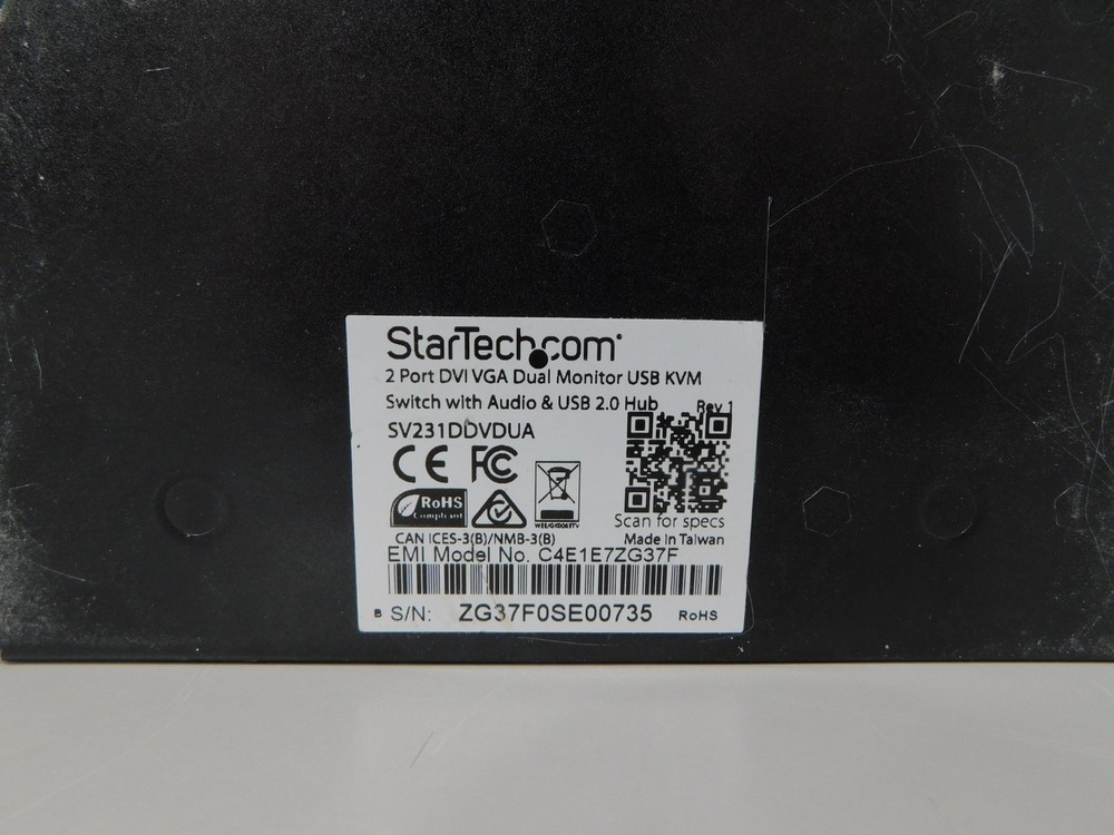 StarTech.com SV231DDVDUA 2-Ports External KVM Switch