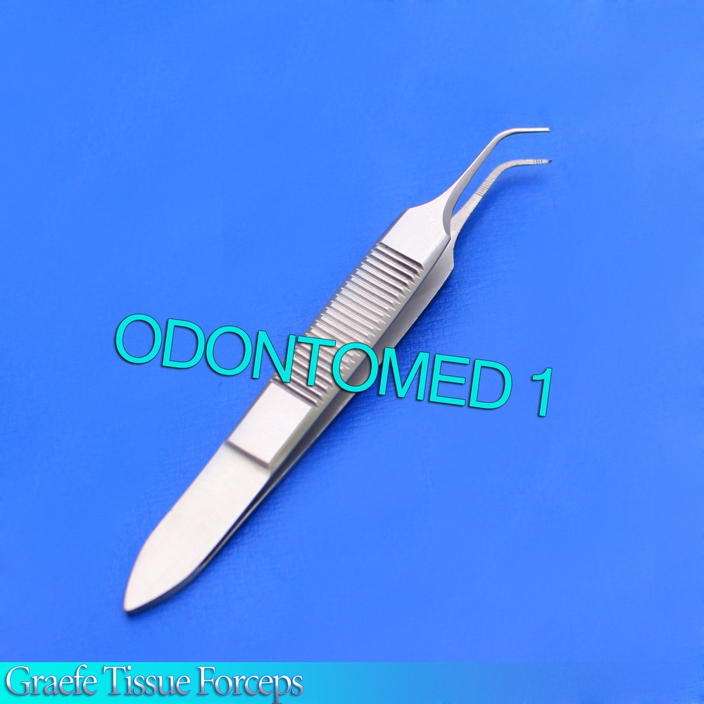 Graefe TISSUE 3" Forceps Opthalmic Surgical Research 1x2 curved
