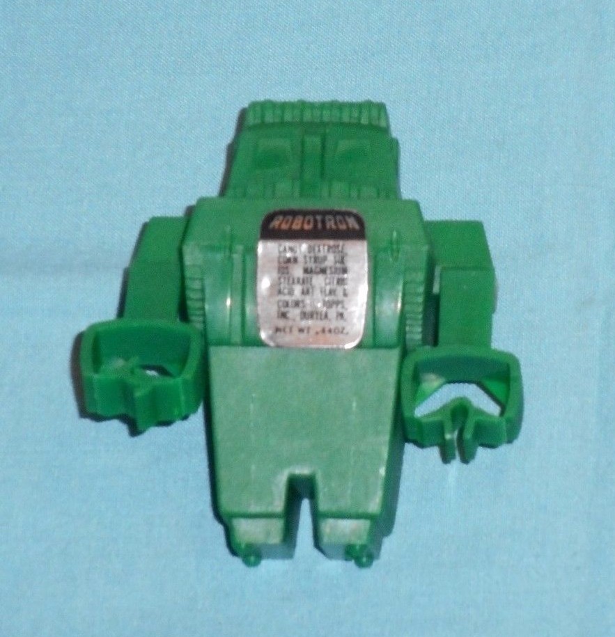 vintage Topps robot green ROBOTRON CANDY CONTAINER nos unused
