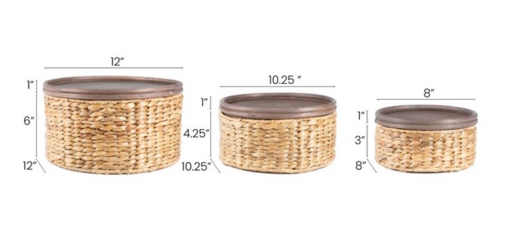 Happimess 3 Pack Gouda Circular Hand Woven Southwestern Nesting Stackable’s