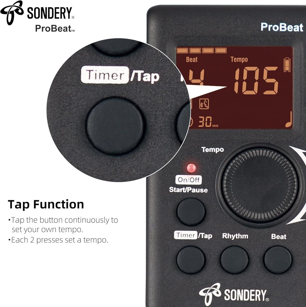 Rechargeable Digital Metronome with Vocal Counting