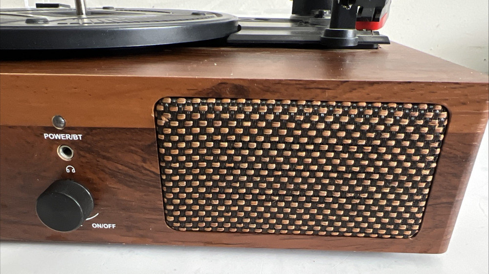Udreamer Bluetooth Record Player Turntable 3 Speed Mahogany Tested