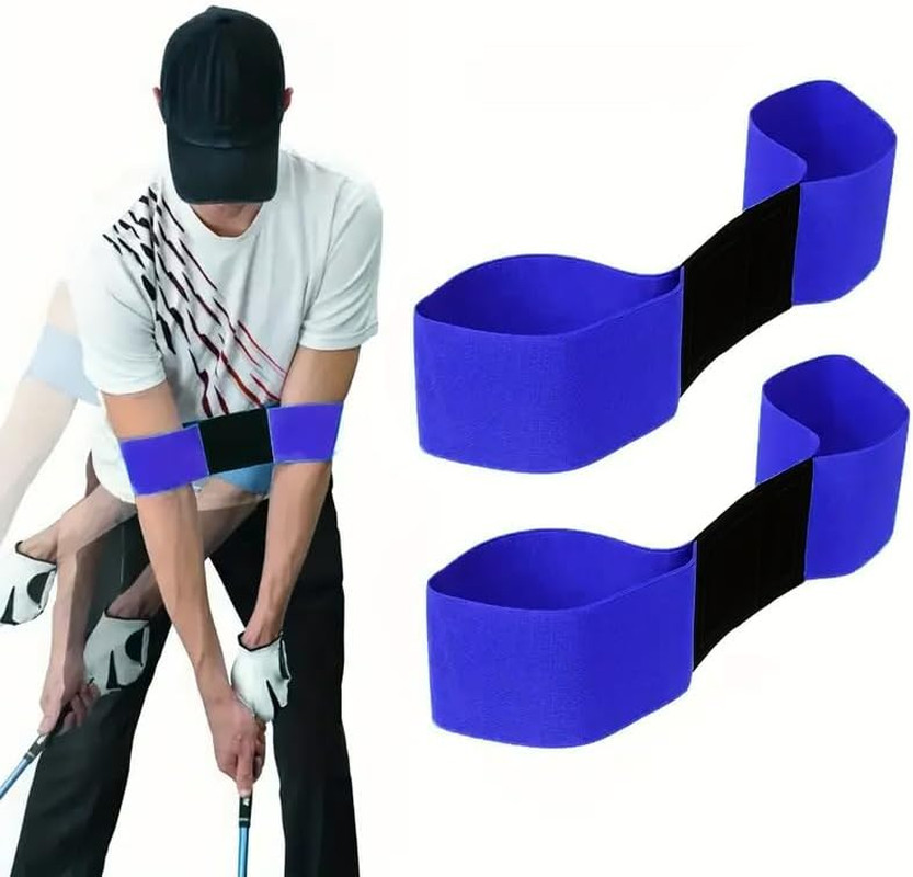 2 Pack Golf Swing Arm Band Golf Swing Training Aid Elastic Swing Correcting Trai
