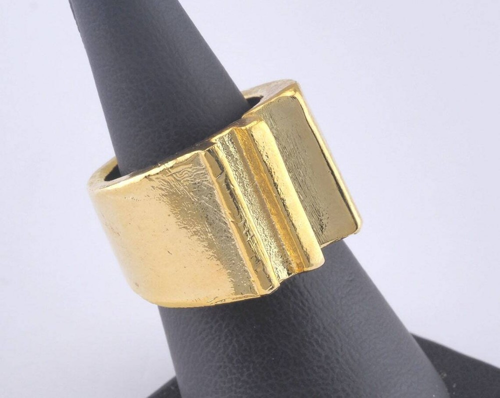 Adjustable Shiny Gold Plated brass (17.5mm 7US inner size) 2976