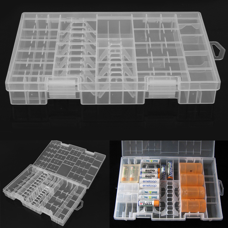 Hard Plastic Battery Case Holder Storage Box Battery Container AAA/AA/C/D/9V
