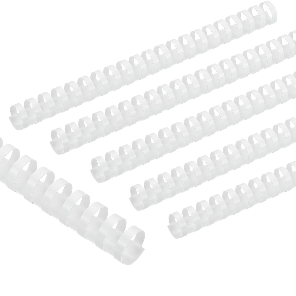 50 Pcs 22mm (7/8") Plastic Binding Combs 190 Sheet Capacity 21 Rings, White