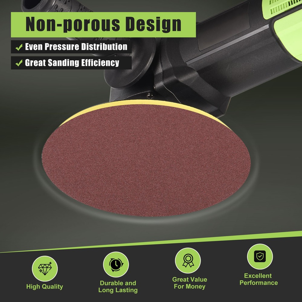 50 Pcs 3 Inch 600 Grit Hook and Loop Sanding Disc, Red