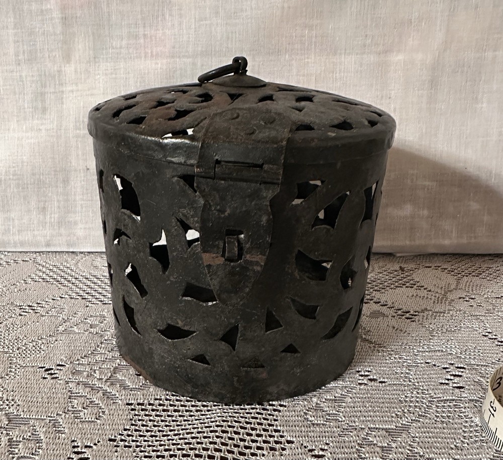 Antique Metal Match Keeper