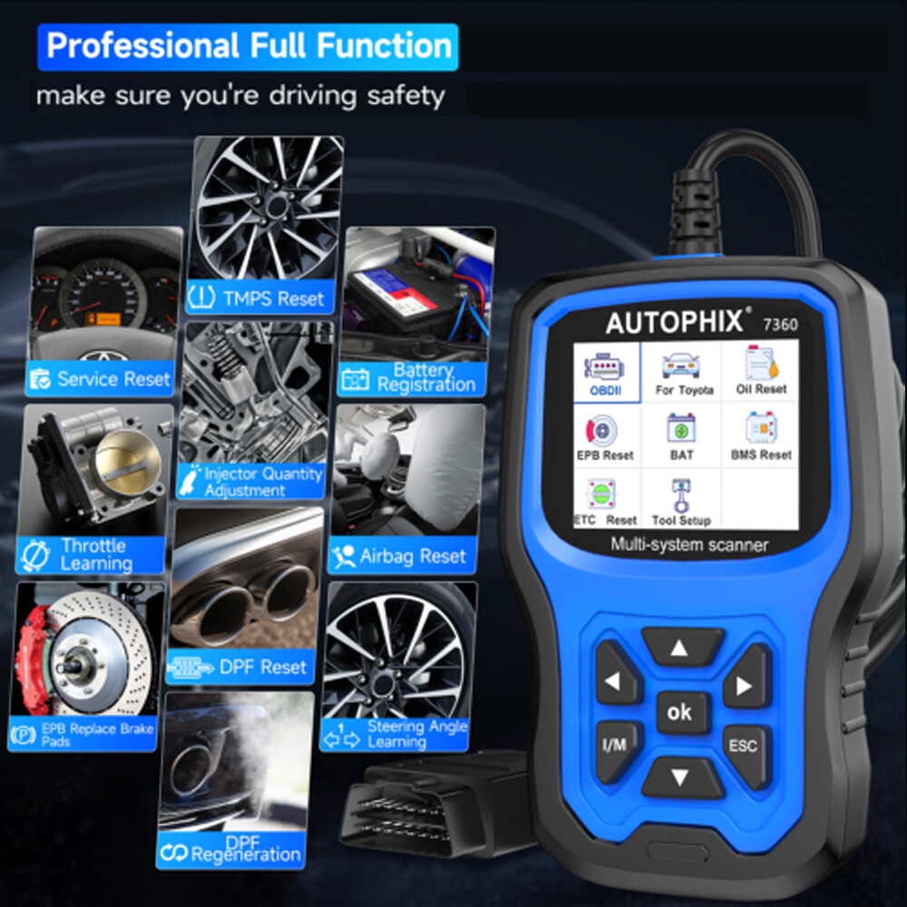 AUTOPHIX 7360 OBD2 Scanner Code Reader Car ABS SRS TPMS Full System Scan Tool
