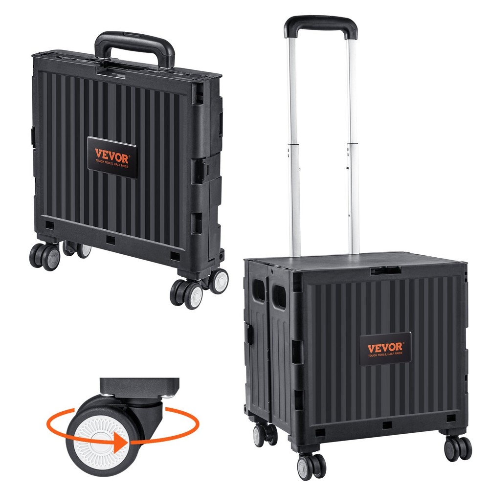 Foldable Utility Cart 110 lbs Load Capacity Folding Portable Rolling Crate