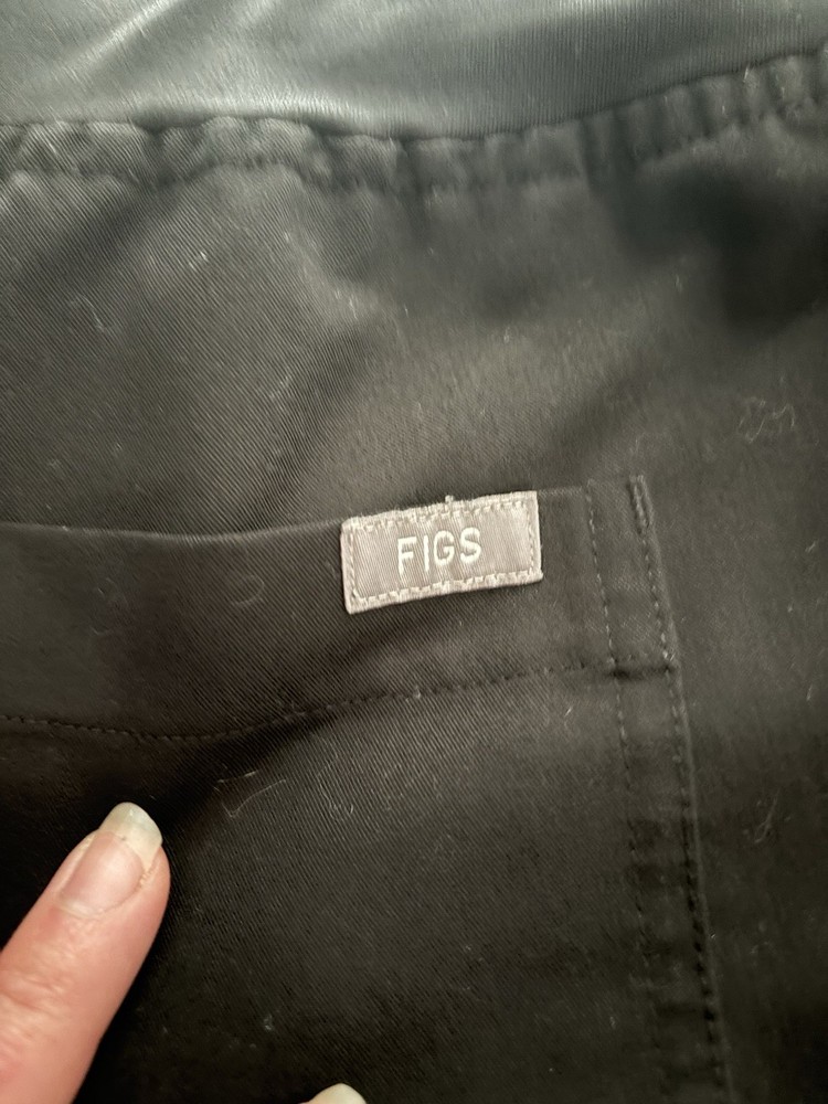 FIGS Technical Collection Unisex Medical Scrubs Set Black Solid Size S