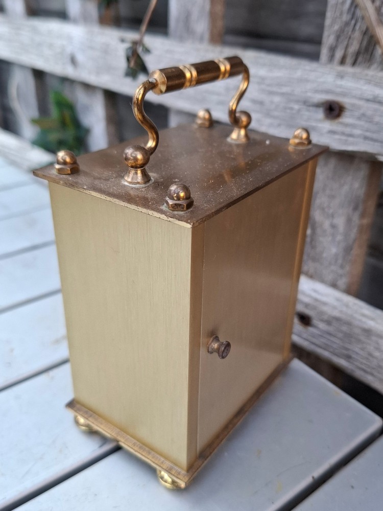vintage west germany brass carriage clock