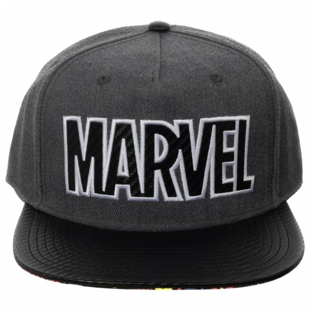 Marvel Logo Carbon Fiber Adjustable Grey Snapback Grey