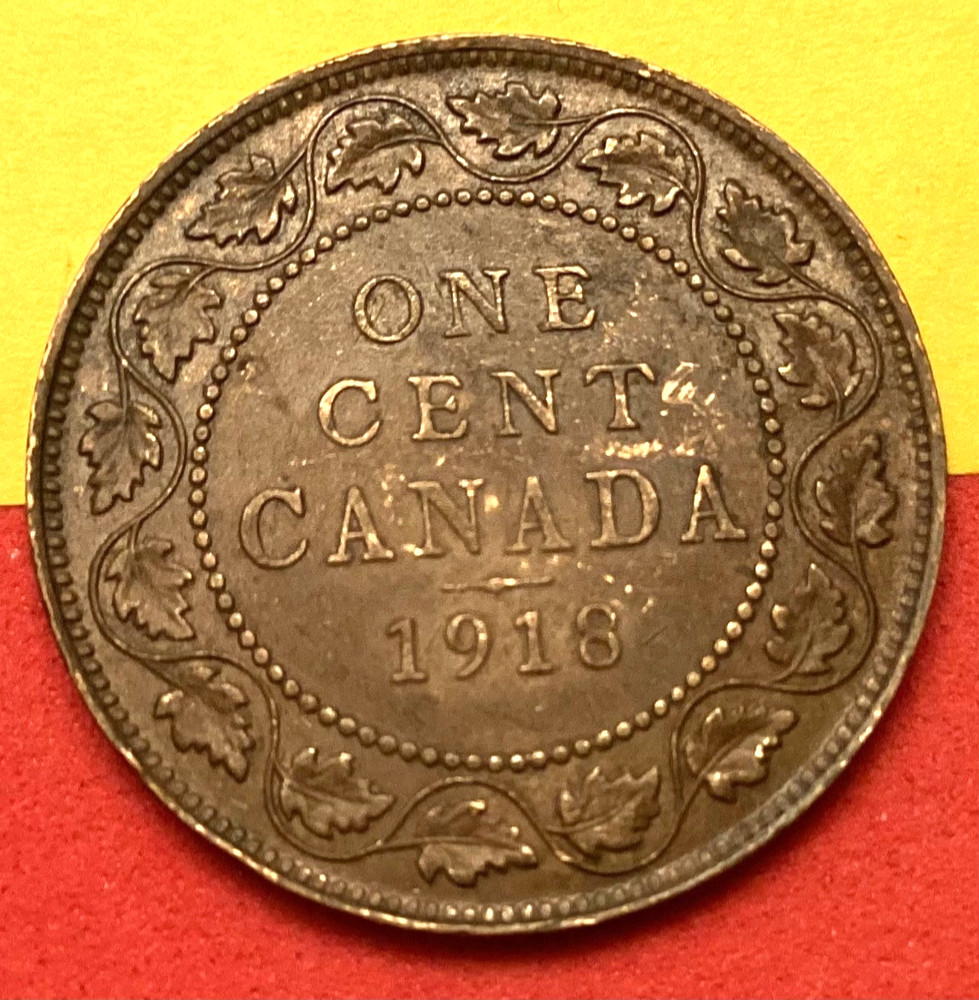1918 CANADA 🇨🇦 1 Large Cent Penny - Excellent Condition Sharp Details