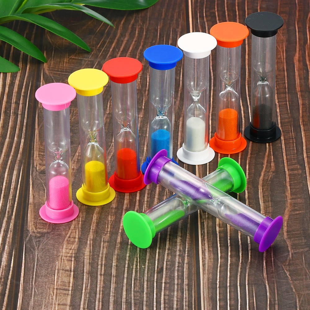4Pcs 2 Minute Sand Timer Small Sandy Clock Count Down Sand Glass Black