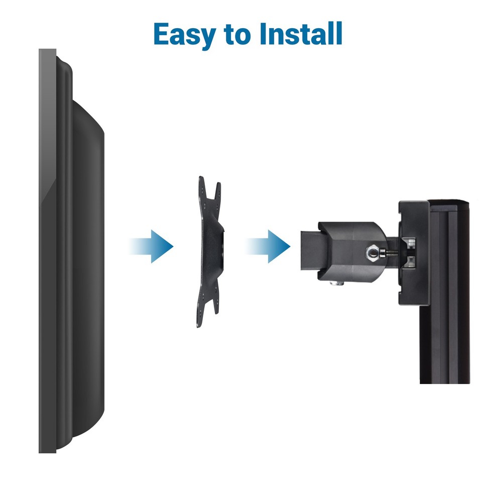 YesSources Mobile Computer Stand Workstation 2 Monitor Mount w/ Additional Pole