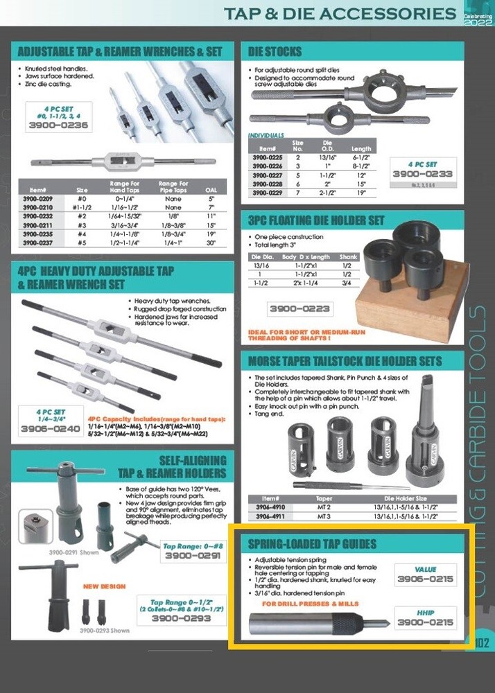 SPRING-LOADED TAP GUIDE (3906-0215)