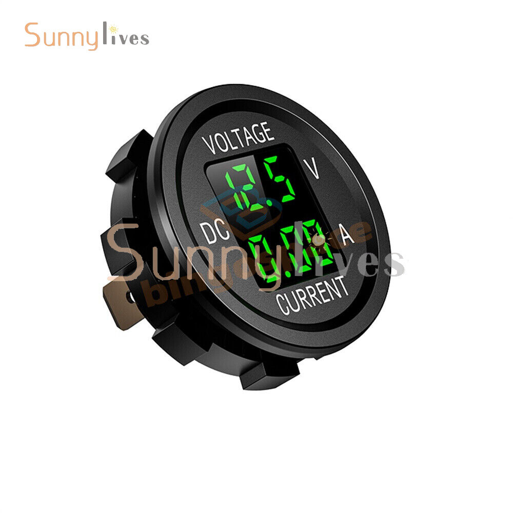 Digital Voltmeter Ammeter Volt Current Panel Meter for 12-24V Car Truck