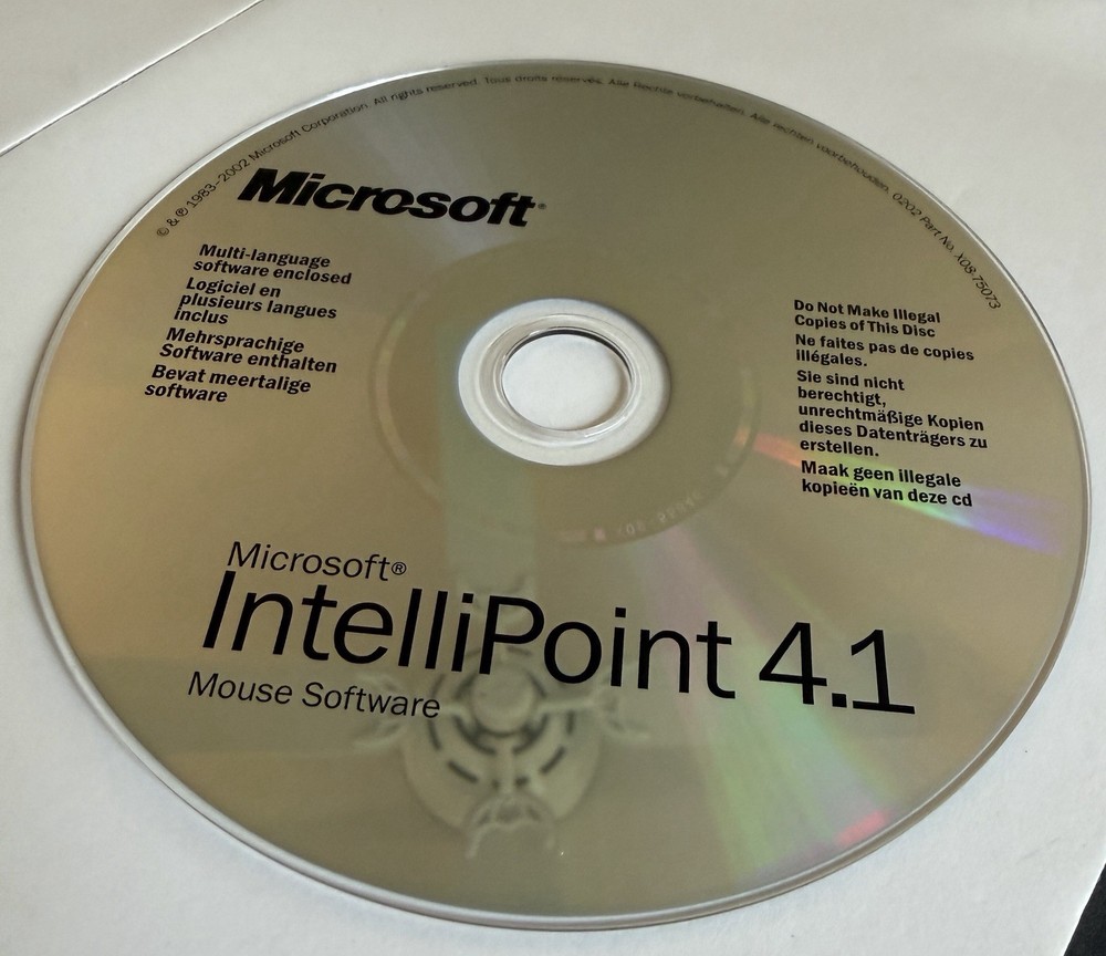 Microsoft Intellipoint 4.1 CD Disc Mouse Software