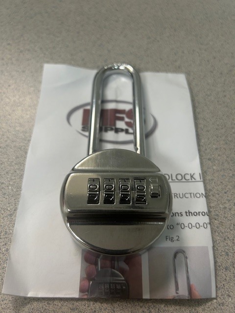 COMBINATION PADLOCK, 4-DIGIT, LONG SHANK, MFS SUPPLY