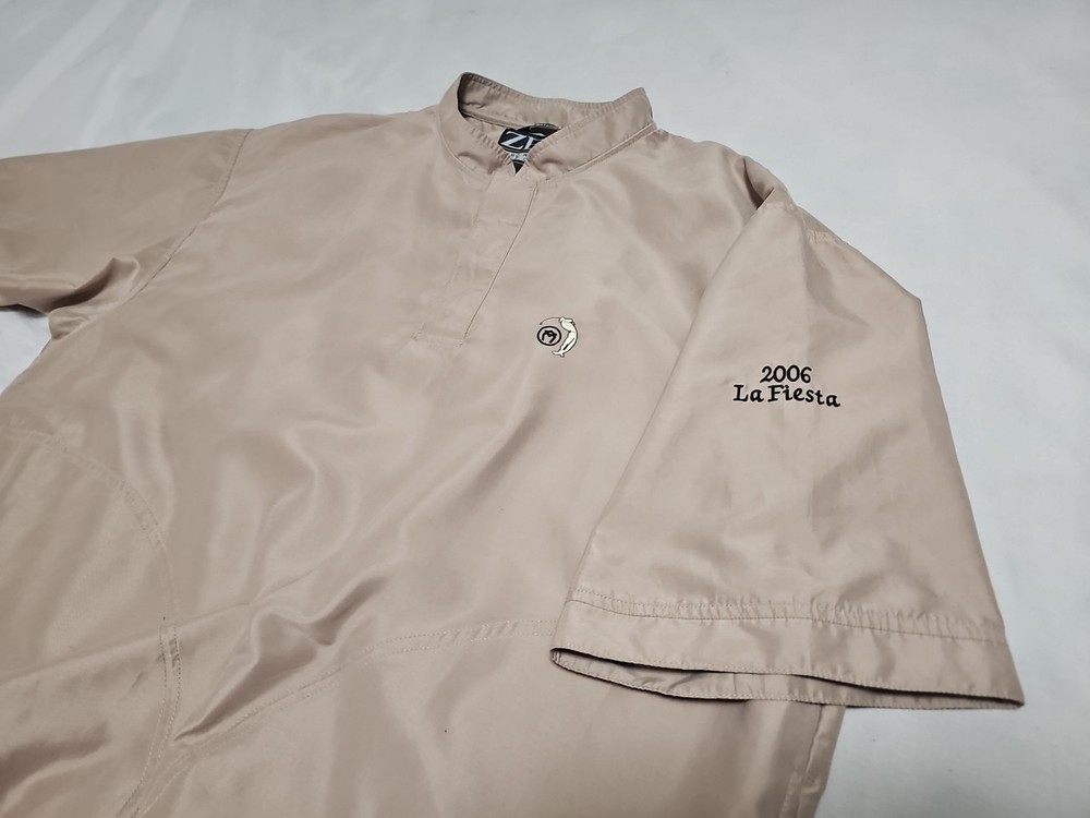 Zero Restriction Lightweight Embroidered Pullover 1/4 Snap S/S Jacket SZ Large