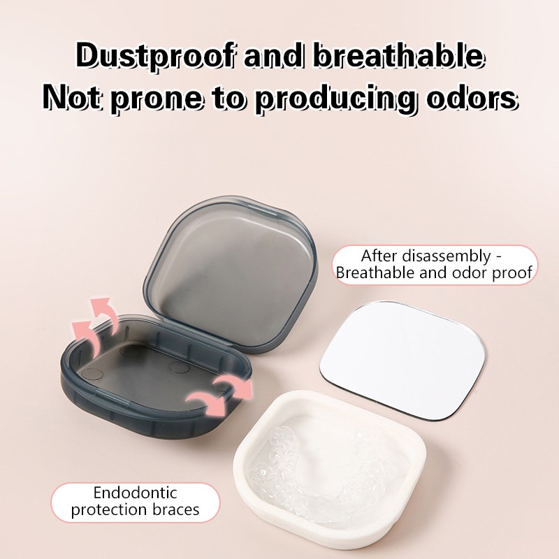 Denture Storage Box Elderly Portable False Teeth Box Invisible Braces Case