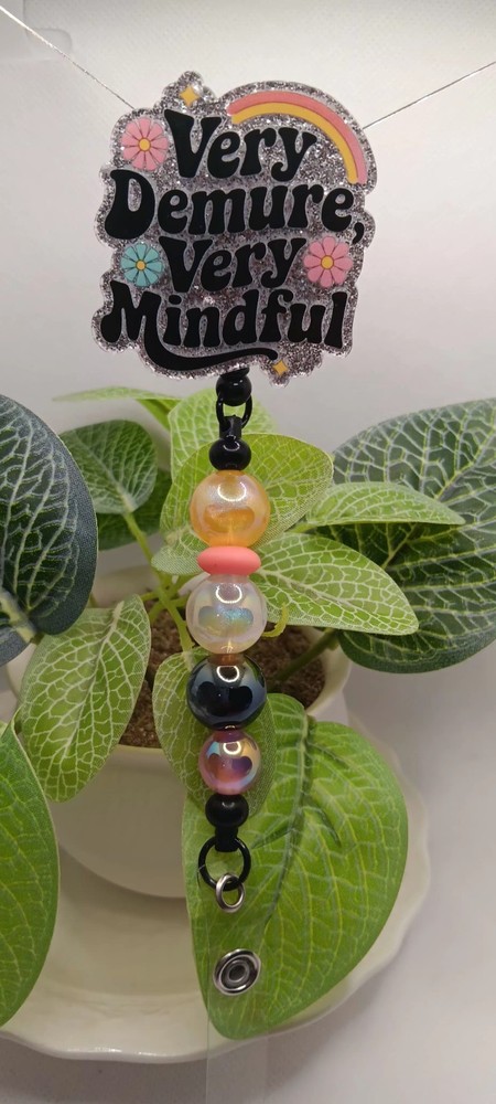 So Mindful Acrylic Rectractable Badge Reel