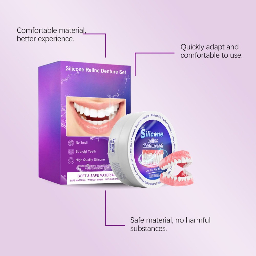 Denture Reliner Kit User-Friendly Denture Repair Kit Silicone Denture Reliner