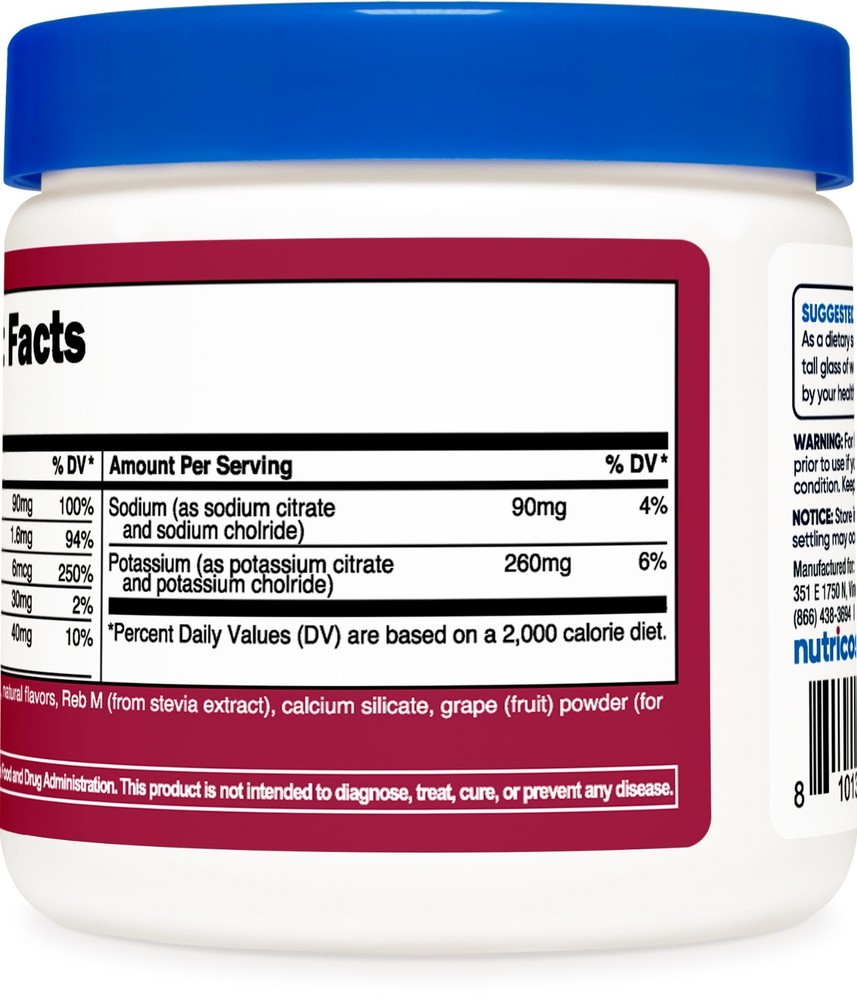 Nutricost Electrolyte Complex Hydration Powder (60 Servings, Grape)