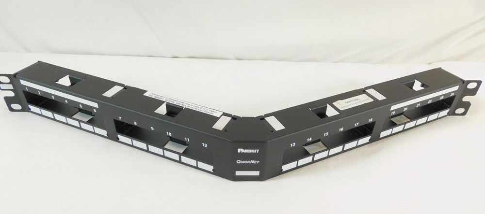 QAPP24BL Panduit QuickNet Angled Patch Panel 24 Port 1RU - EXCELLENT CONDITION