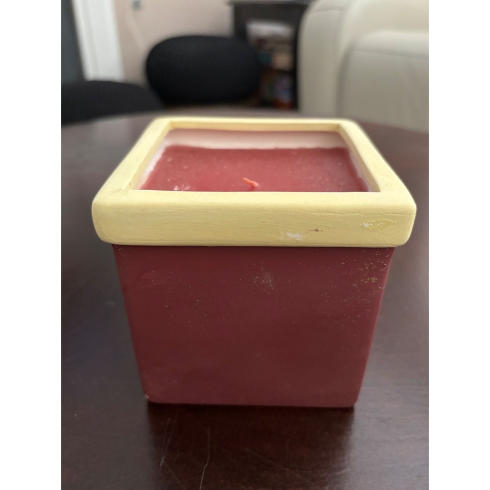 Christmas Ceramic Chimney / square Scented Candle New 4x4