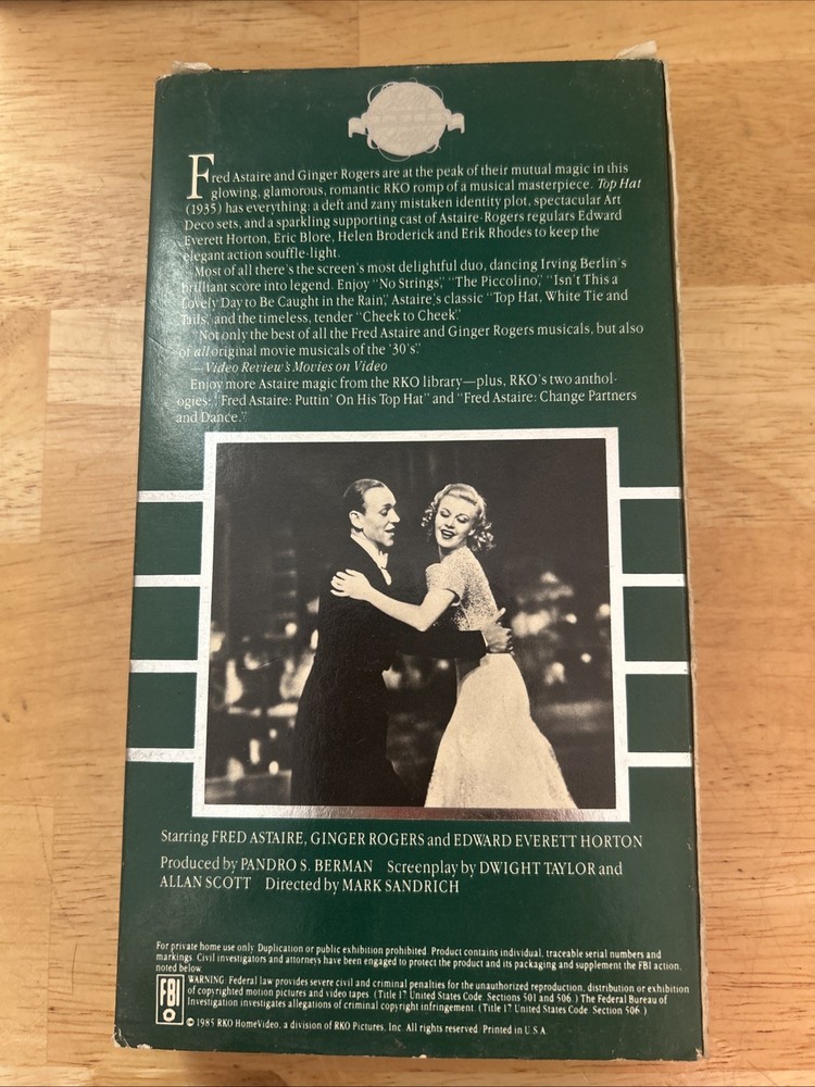 Fred Astaire VHS Top Hat