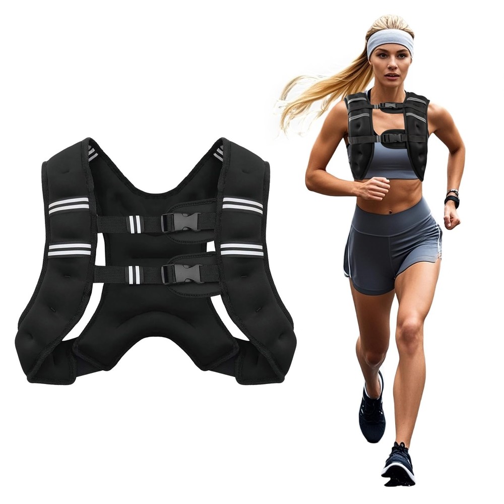 Poudee 12lb Weighted Vest Adjustable Reflective
