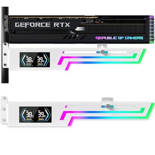 Adjustable ARGB GPU Support Bracket with Temp Display - Anti-Sag Graphics Card S