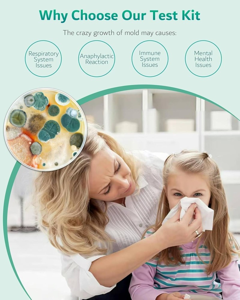 Safe At-Home Mold Testing Kit - 8 Tests, Identification Guide & Expert Support