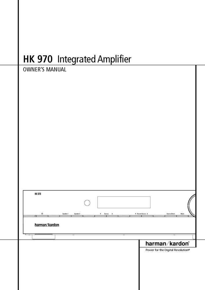 Harman Kardon HK-970 Receiver Owners Manual