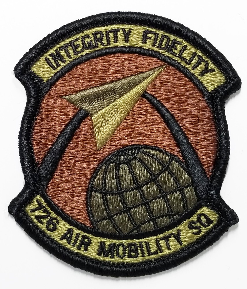 Air Force 726th Air Mobility Squadron Subdued Hook Back Patch