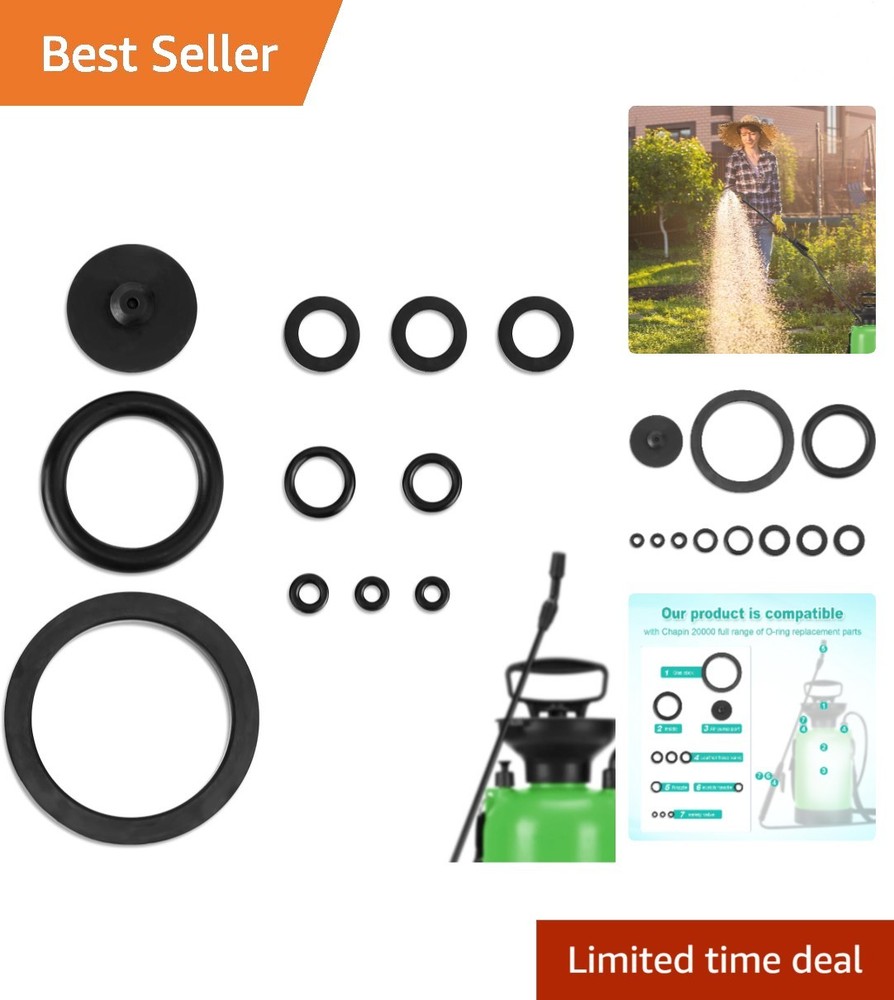 Complete Garden Sprayer Seal Ring Set - 11 Rubber Gaskets for Efficient Spraying