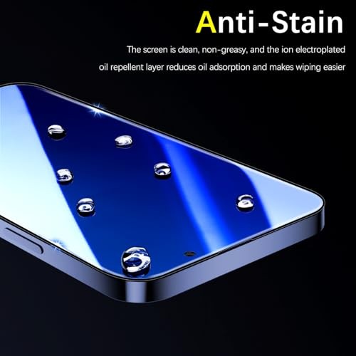 [2-Pack Privacy Screen Protector for iPhone 15 Anti-Blue Light Tempered