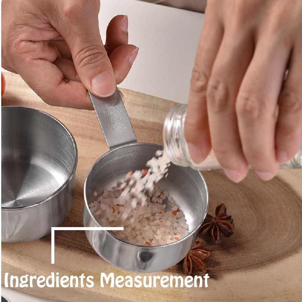 Stainless Steel Measuring Cups Set, 5 Pieces Kitchen Measuring Sets Gadgets tool