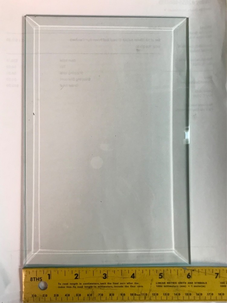 Set of 5- Clear Glass Rectangle Bevels Flat Back-Beveled Front Assorted Sizes