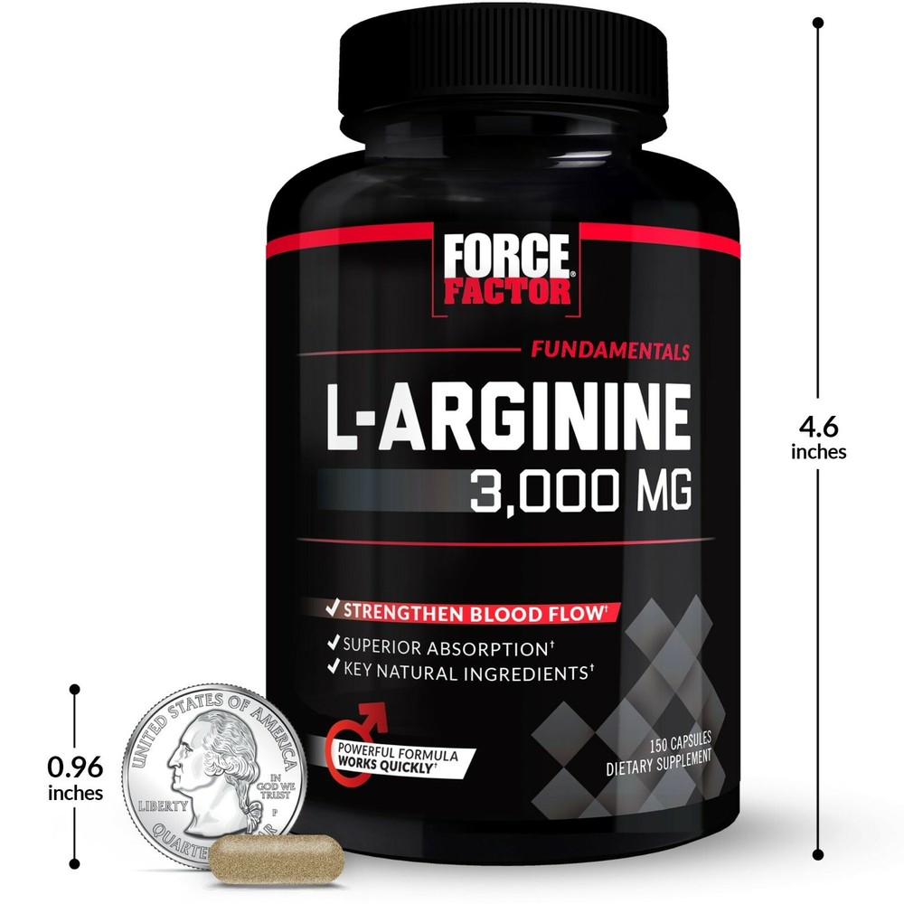 Force Factor L-Arginine 3000 MG, Extra Strength Nitric Oxide & Circulation Boost