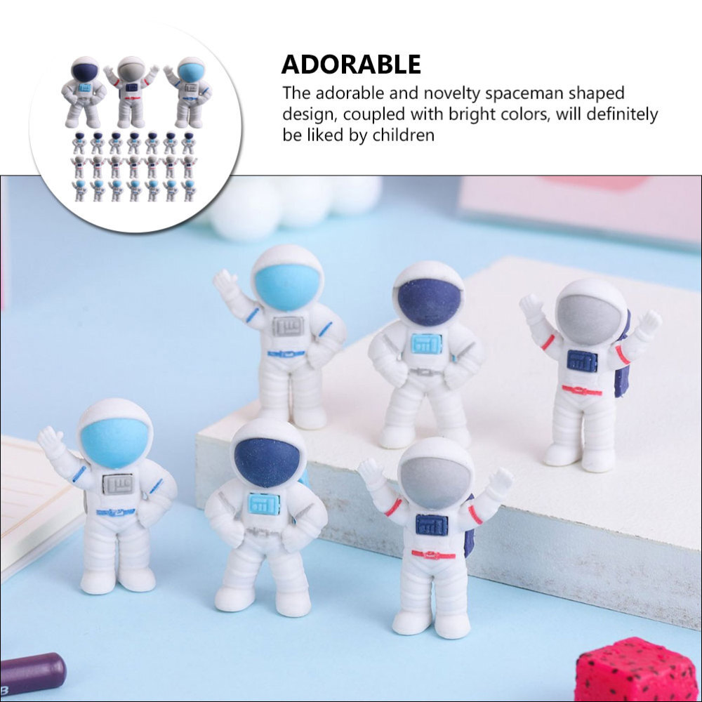 24Pcs Small Erasers Astronaut Erasers Portable Erasers Multi-function Erasers